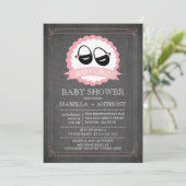 Chalet Chaussures Filles Baby showers Invitations (Debout devant)