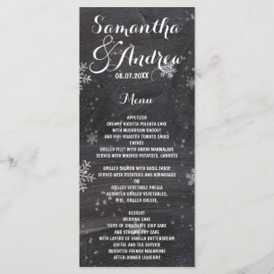 Chalet d'hiver moderne menu mariage