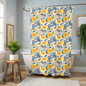 Chalet jaune Floral Douche rideau