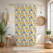 Chalet jaune Floral Douche rideau