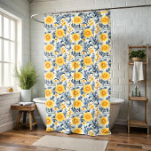 Chalet jaune Floral Douche rideau