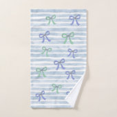 Chalet Pastel Blue Bows et Rubans Cottage (Serviette à main)
