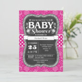Chalet rose chaud Baby shower Floral Invitation (Debout devant)