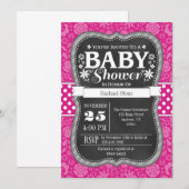 Chalet rose chaud Baby shower Floral Invitation (Devant / Derrière)