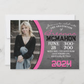 Chalet rose chaud Graduation Photo Invitation (Devant)