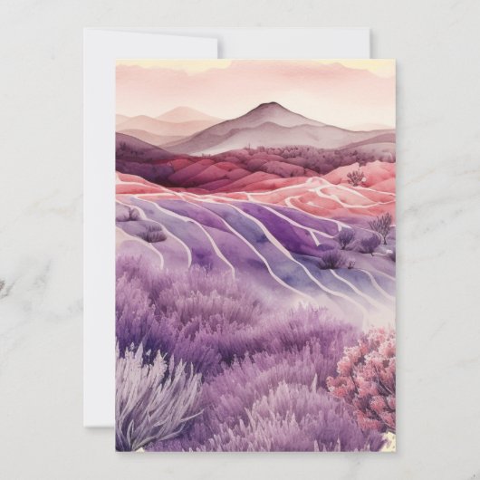 Chalet rustique Faire-part de mariage lavande viol (Dos)