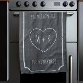 Chalet rustique noir et blanc serviette de cuisine