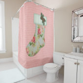 Chalet Stocking rideau de douche de Noël (En situation)