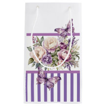 Chalet violet Floral Petit sac cadeau