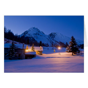 Chalets d'hiver lever du soleil
