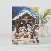 Chaleur de l'amitié : Carte de voeux de Noël (Debout devant)