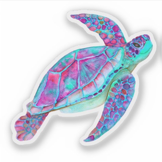 Chaleur de tortue de mer sous Sticker (Devant)