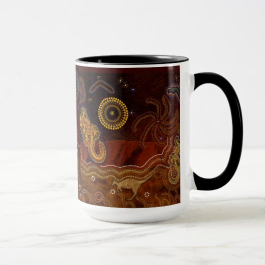 "Chaleur du désert" Mug australien de style aborig (Droite)