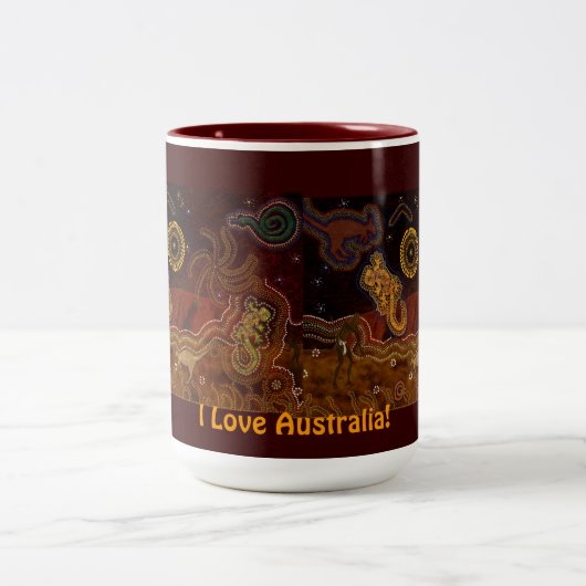 "Chaleur du désert" Mug australien de style aborig (Centre)