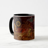 "Chaleur du désert" Mug australien de style aborig (Devant gauche)