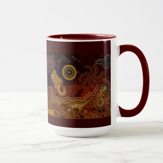 "Chaleur du désert" Mug australien de style aborig (Droite)