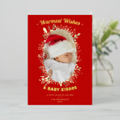 Chaleureux Baisers Baisers Rouge Floral Vacances P (Debout devant)