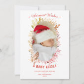 Chaleureux Bébé Baisers Vacances Faire-part Rouge (Devant)
