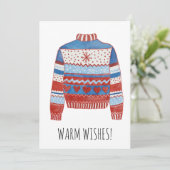Chaleureux Chandail de Noël Carte de vacances (Debout devant)