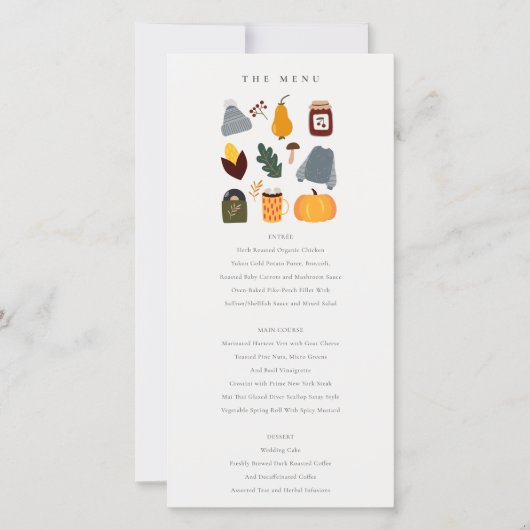 Chaleureux Confort Automne Essentiel Mariage Carte (Devant)