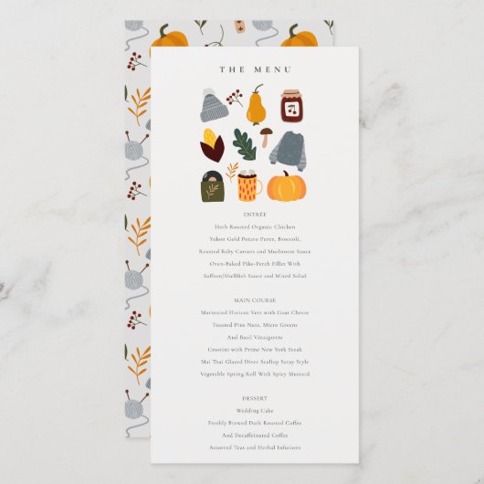 Chaleureux Confort Automne Essentiel Mariage Carte (Devant / Derrière)