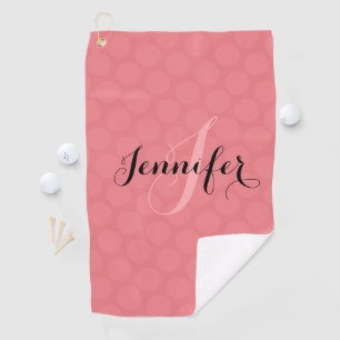 Chaleureux Coral rose Monogramme serviette de golf