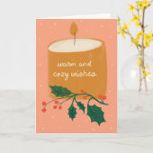 Chaleureux et douillets Chandelles Carte de voeux (Fleur jaune)