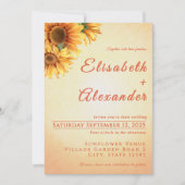 Chaleureux Faire-part de mariage De Tournesol Joye (Devant)