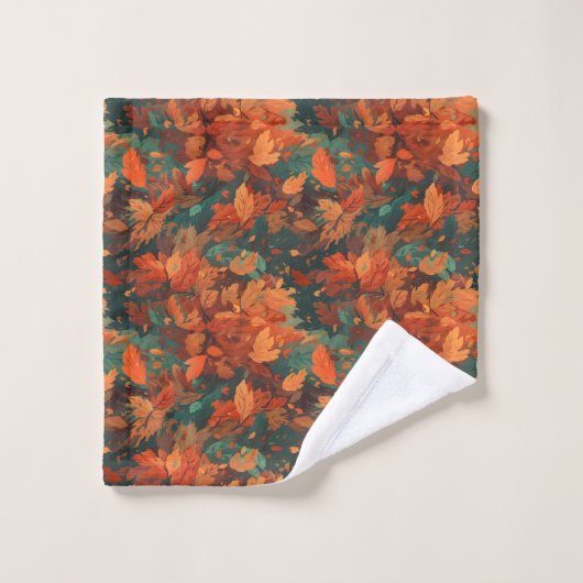 Chaleureux Feuilles rustiques d'aquarelle - Boho e (Gant de toilette)