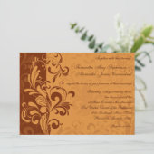 Chaleureux Golden Autumn Swirl Mariage Invitations (Debout devant)