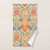 Chaleureux Jaune, Orange & Bleu Floral (Serviette à main)