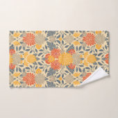 Chaleureux Jaune, Orange & Bleu Floral (Serviette à main)