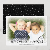 Chaleureux souhaits neige Noël Carte photo (Devant / Derrière)