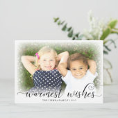 Chaleureux souhaits neige Noël Carte photo (Debout devant)