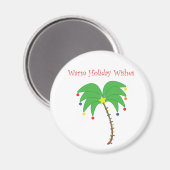 "Chaleureux voeux de vacances" aimant Palm Tree (Recto/Verso)