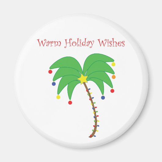 "Chaleureux voeux de vacances" aimant Palm Tree (Devant)