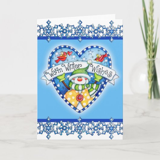 Chaleureux voeux d'hiver - Carte de voeux (Devant)
