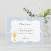 Chalice Communion Blauw Dank u kaart (Staand voorkant)