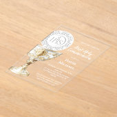 Chalice Host First Holy Communion Acryl Uitnodigingen (Laagn)