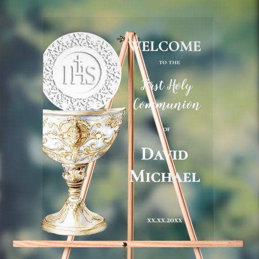 Chalice Host First Holy Communion welcome (Neutre)
