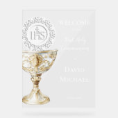 Chalice Host First Holy Communion welcome Acryl Bord (Voorkant)