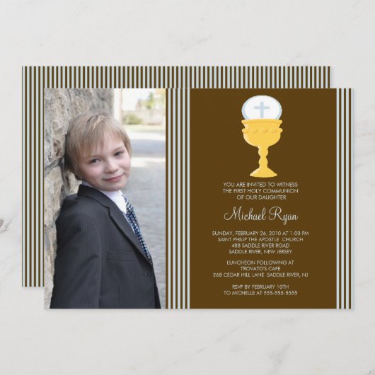 Chalice Invitation à la première communion de la p (Devant / Derrière)