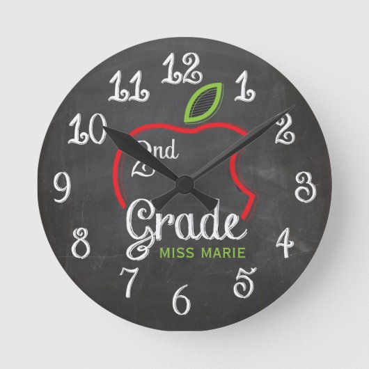 Chalk 2e année | Horloge personnalisée (Recto)