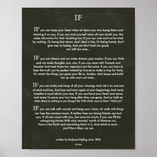 Chalk Art IF Quote van Rudyard Kipling 1895 Poster