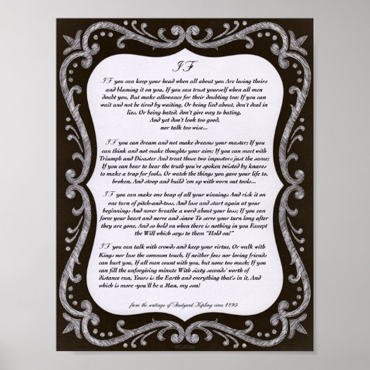 Chalk Art IF Quote van Rudyard Kipling 1895 Poster (Voorkant)