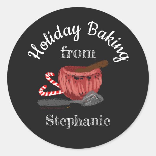Chalk Art kerstcadeaulabel Homemade Goodies Ronde Sticker (Voorkant)