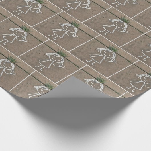 Chalk Art Meisje met een hart Cadeaupapier (Hoek)