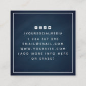 Chalk Blue Lifeguard Life Preserver Ring Vierkante Visitekaartje (Achterkant)