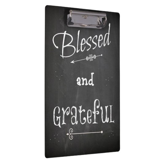 Chalk Board Blessed en Grateful Klembord (Rechts)