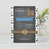 Chalk board Cowboy Baby Invitation (Debout devant)